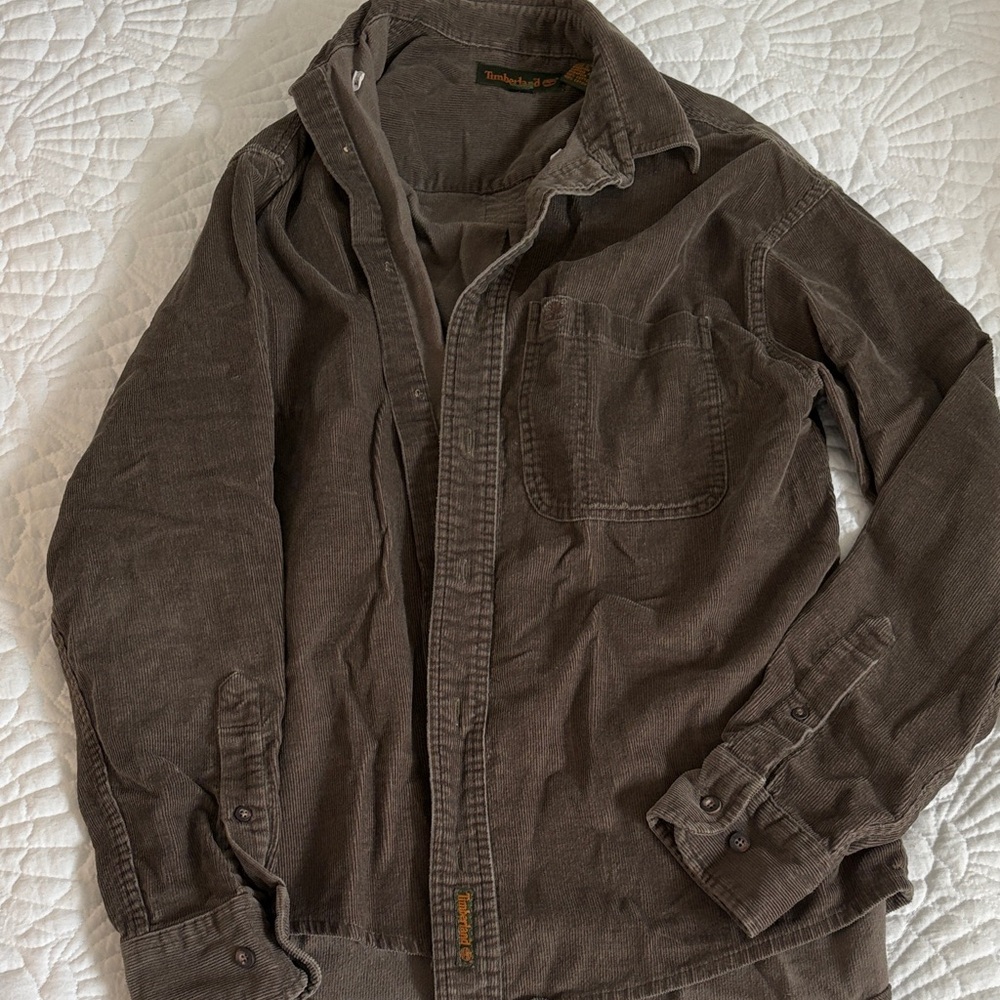 Timberland Dark Olive Green Corduroy Shirt Jacket